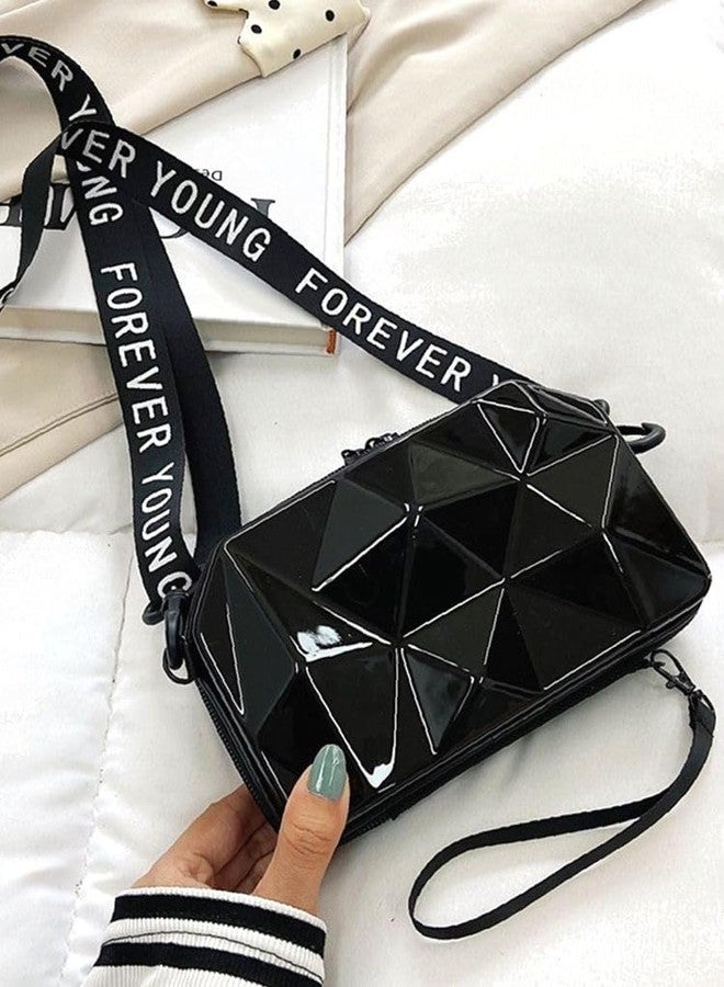 CULT FACTORY Black Color Aesthetic Cross Body New and Designer Forever Young Ladies Purse Diamond Cut - Image 3